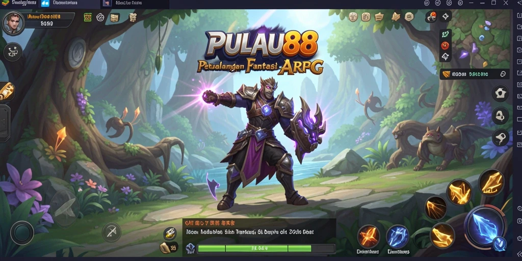 Screenshot utama PULAU88 dengan aksi gameplay ARPG yang dinamis.